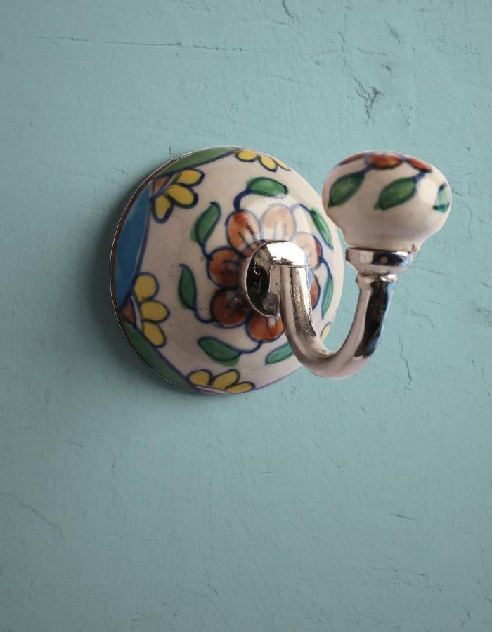 Wall Hooks | Multi flower Ceramic Decorative Wall Coat Hook Hooks/Hangers Wall Hooks