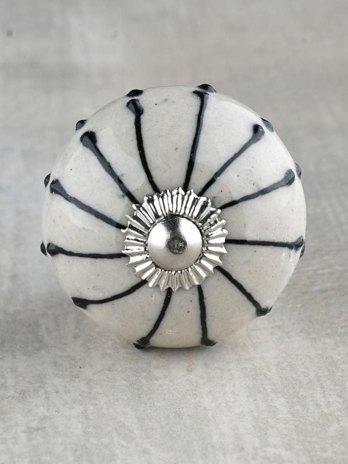 Ceramic Knobs | White Ceramic Drawer Cabinet With Black Spiral Lines Cabinet Knobs Ceramic Knobs