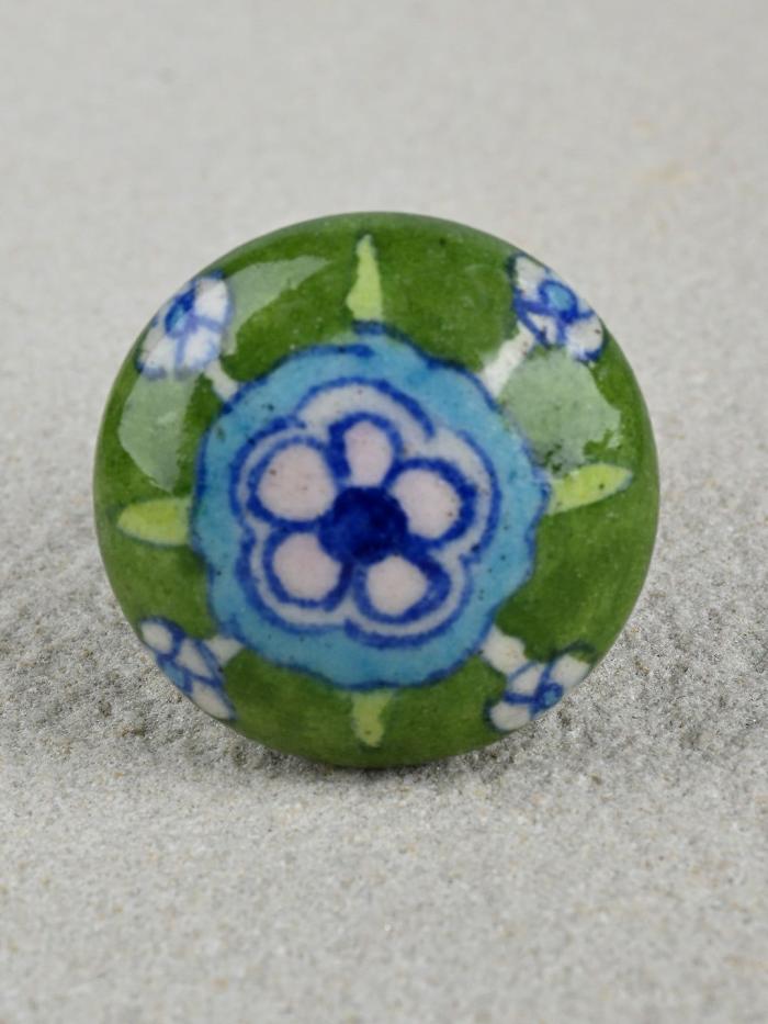 Knobco Knobs | Elegant Green Handmade Dresser Cabinet With Multicolor Print Cabinet Knobs Knobco Knobs