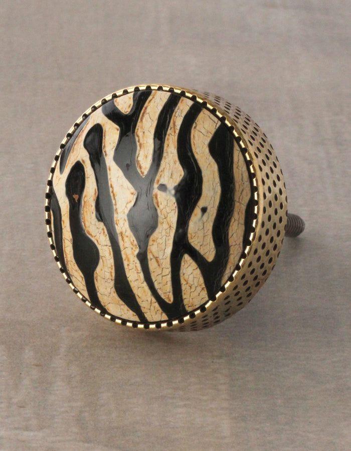 New Collection of Wooden Knobs | Vintage Black And Golden Leopard Print Wooden Door Cabinet Knobs New Collection of Wooden Knobs